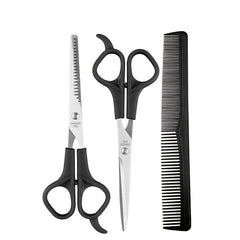 3pc Hair Cutting Scissors Set with Bangs Teeth Shears Comb Pet Grooming Tools