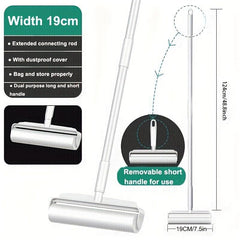 Long Handle Pet Roller Hair Remover For Dog Cat - Reusable Lint Fur Rollers