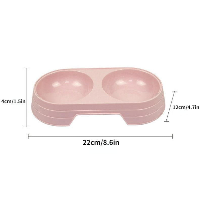 Pet Double Bowl For Dogs And Cats Plastic Non Slip Dog Food And Water Bowl Set