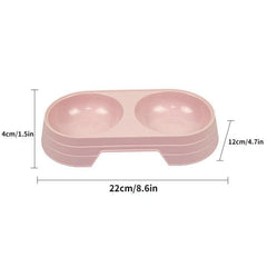 Pet Double Bowl For Dogs And Cats Plastic Non Slip Dog Food And Water Bowl Set