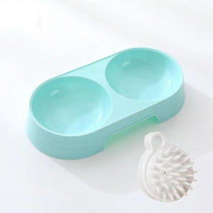 Pet Double Bowl For Dogs And Cats Plastic Non Slip Dog Food And Water Bowl Set