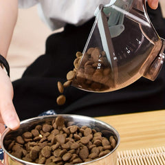 Adjustable Pet Food Scoop with Scale Measuring Cup for Cats & Dogs