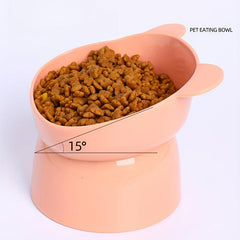 1pc Plastic Cat Elevated Food Bowl Durable Inclined Water Bowl for Indoor Cats
