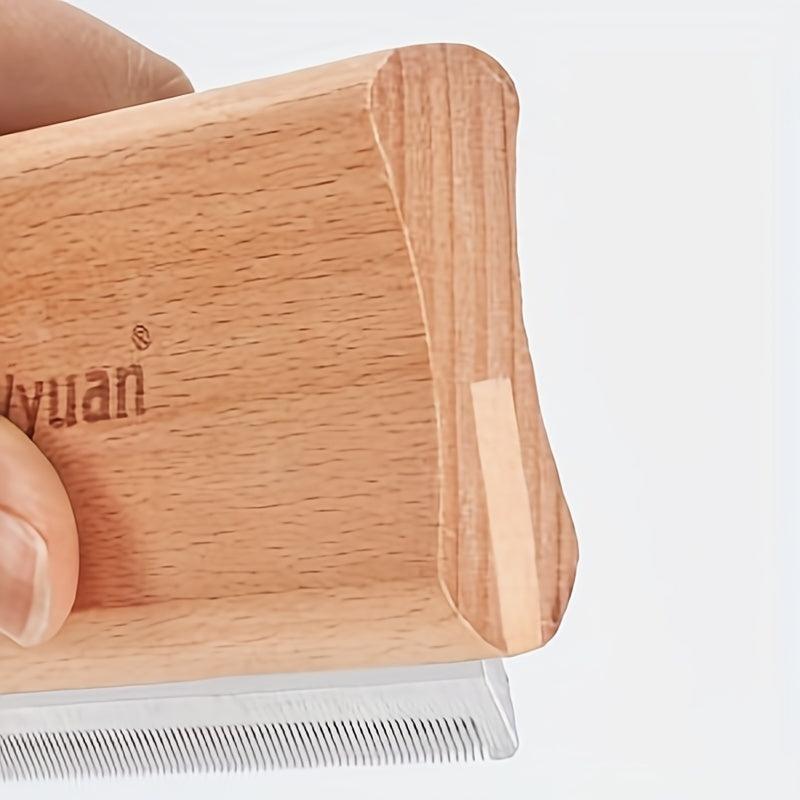 Wooden Deshedding Groom Brush for Cats, Dogs, Horses