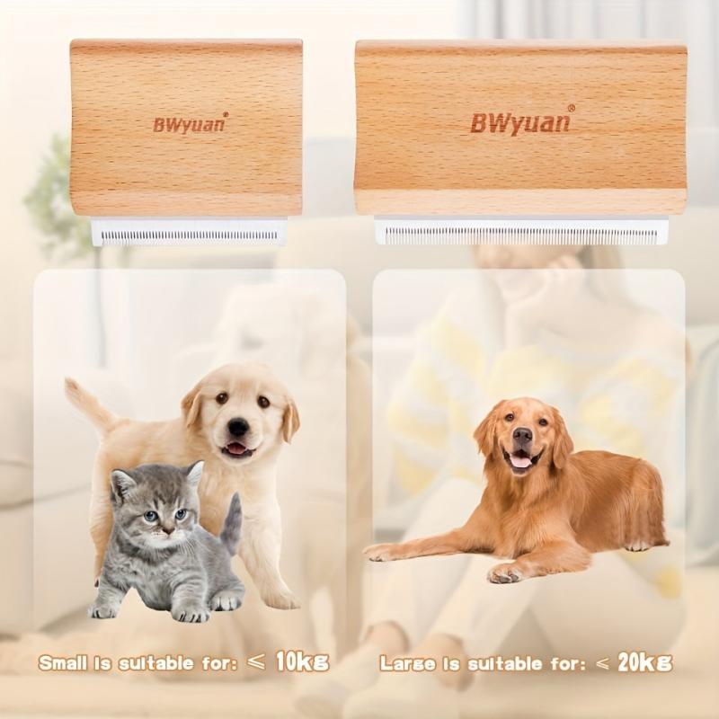 Wooden Deshedding Groom Brush for Cats, Dogs, Horses