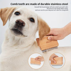 Wooden Deshedding Groom Brush for Cats, Dogs, Horses
