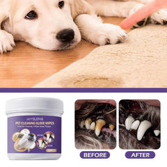 50pcs Box Pet Teeth Cleaning Gloves Removes Tartar & Wipes, Pet Supplies