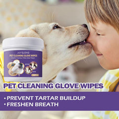 50pcs Box Pet Teeth Cleaning Gloves Removes Tartar & Wipes, Pet Supplies