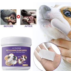 50pcs Box Pet Teeth Cleaning Gloves Removes Tartar & Wipes, Pet Supplies