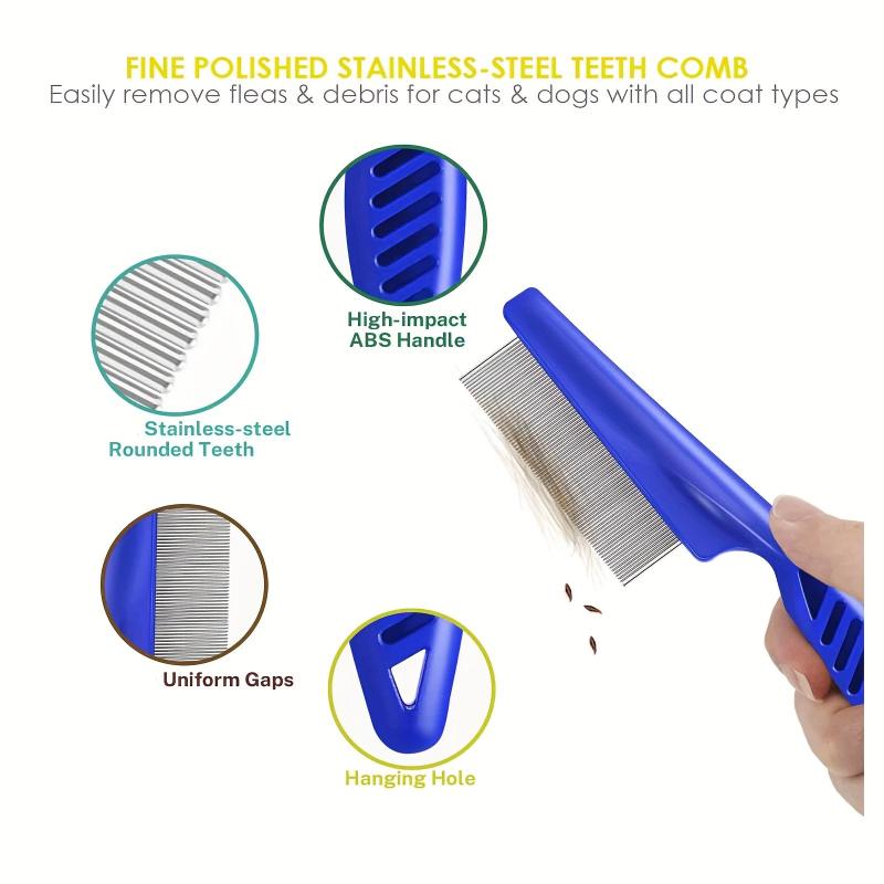 3pcs Pet Grooming Tool Set for Cats and Dogs Detangling Combs Shedding Control