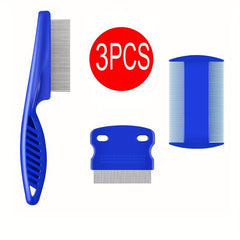 3pcs Pet Grooming Tool Set for Cats and Dogs Detangling Combs Shedding Control