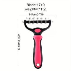 Double Sided Dog Grooming Tool - Stainless Steel Comb for Shedding and Dematting