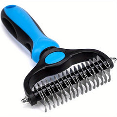 Double Sided Dog Grooming Tool - Stainless Steel Comb for Shedding and Dematting