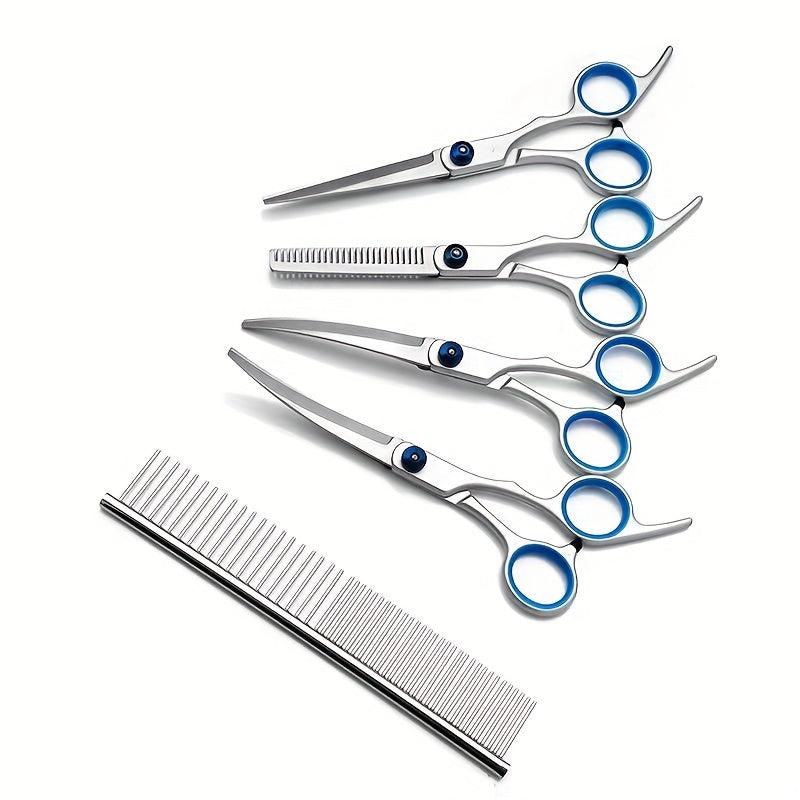 Dog Grooming Scissors Set for Hair Cutting and Thinning