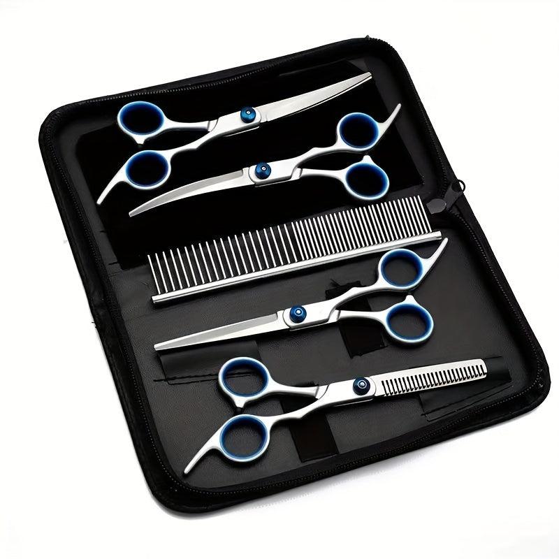 Dog Grooming Scissors Set for Hair Cutting and Thinning