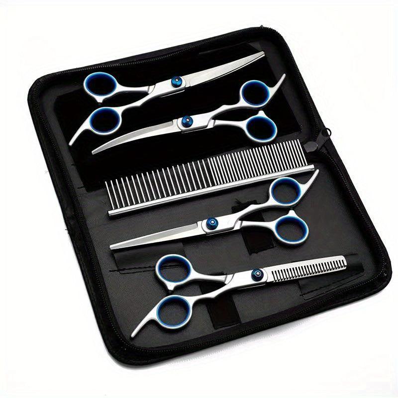 Dog Grooming Scissors Set for Hair Cutting and Thinning