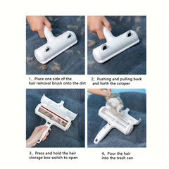 Pet Hair Remover Fabric Fuzz Brush Portable Reusable Dog Cat Lint Carpet Cleaner