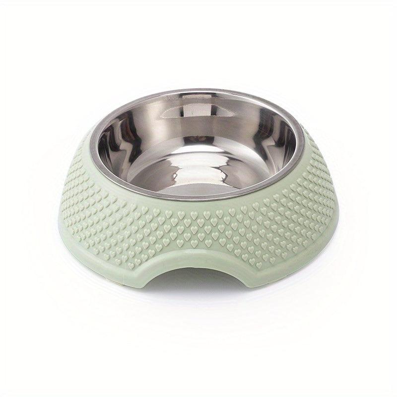 Dog Feeder Bowl Stainless Steel With Heart Pattern Stand