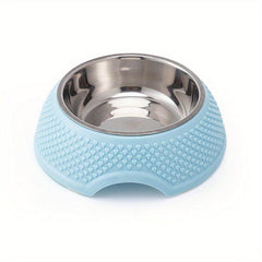 Dog Feeder Bowl Stainless Steel With Heart Pattern Stand