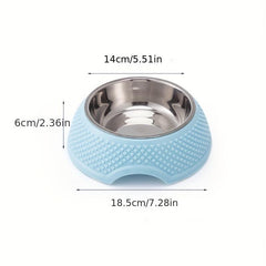 Dog Feeder Bowl Stainless Steel With Heart Pattern Stand