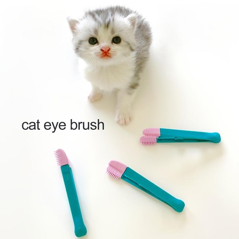 Pet Grooming Silicone Brush & Eye Tweezers for Dogs/Cats