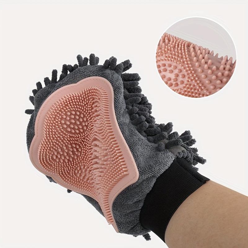 Double Sided Dog Hair Remover Glove & Towel Set