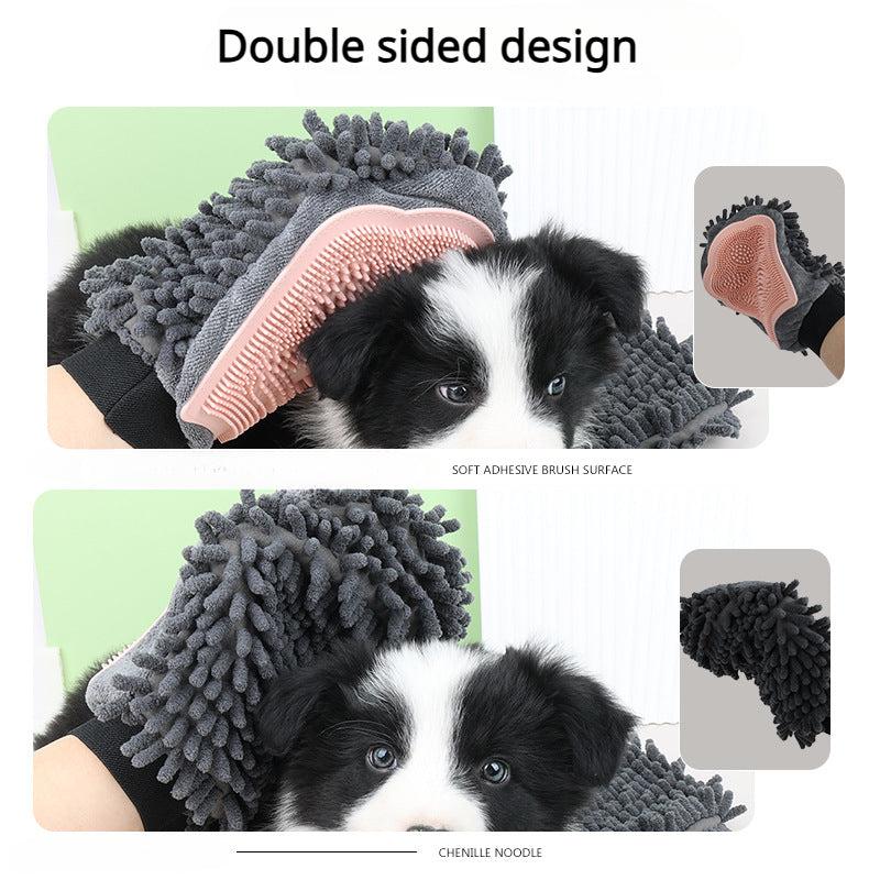 Double Sided Dog Hair Remover Glove & Towel Set