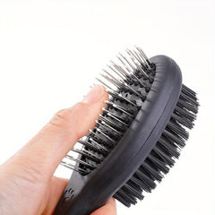 Double Sided Pet Bath Brush with Massage Handle for Dogs and Cats