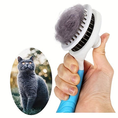 Self Cleaning Slicker Brush Non-slip Handle Cat Brush