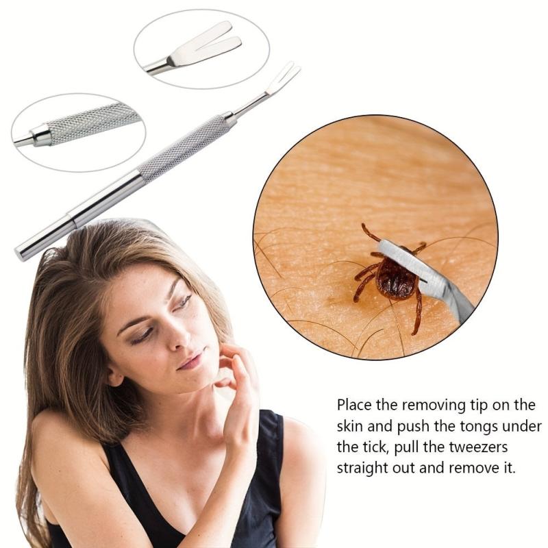 Stainless Steel Pet Tick Clip for Flea and Mite Removal