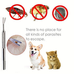 Stainless Steel Pet Tick Clip for Flea and Mite Removal