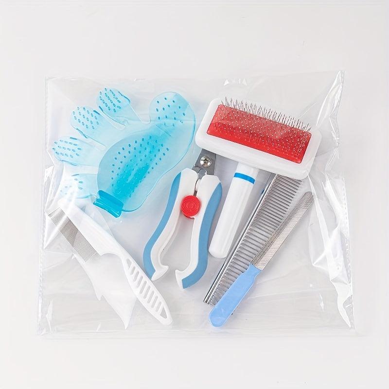 Pet Grooming Set Nail Clippers Comb Brush & Massage