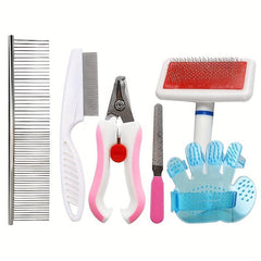 Pet Grooming Set Nail Clippers Comb Brush & Massage