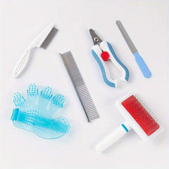 Pet Grooming Set Nail Clippers Comb Brush & Massage