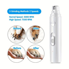 LED Pet Nail Grinder for Dogs & Cats - Paws Grooming Tool
