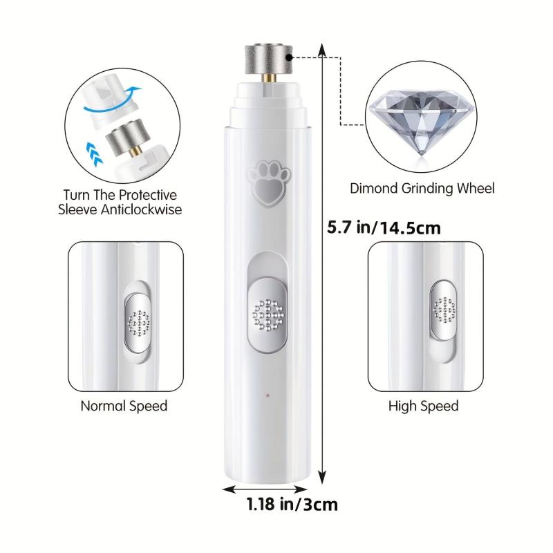 LED Pet Nail Grinder for Dogs & Cats - Paws Grooming Tool