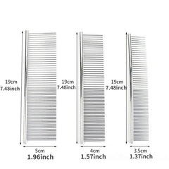 Stainless Steel Pet Grooming Comb Removes Loose Knotted Hair Dogs Cats