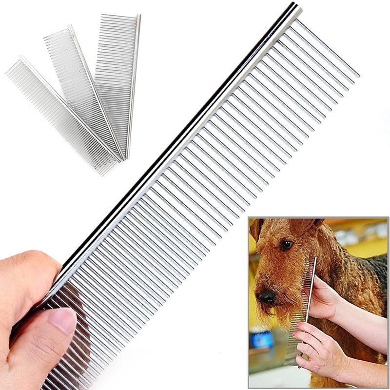 Stainless Steel Pet Grooming Comb Removes Loose Knotted Hair Dogs Cats