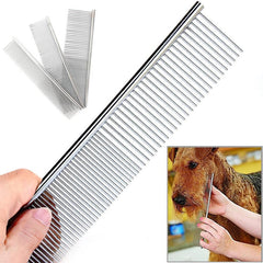 Stainless Steel Pet Grooming Comb Removes Loose Knotted Hair Dogs Cats