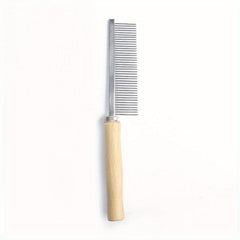 Professional Pet Grooming Tool Double Row Slicker Brush with Wooden Handle