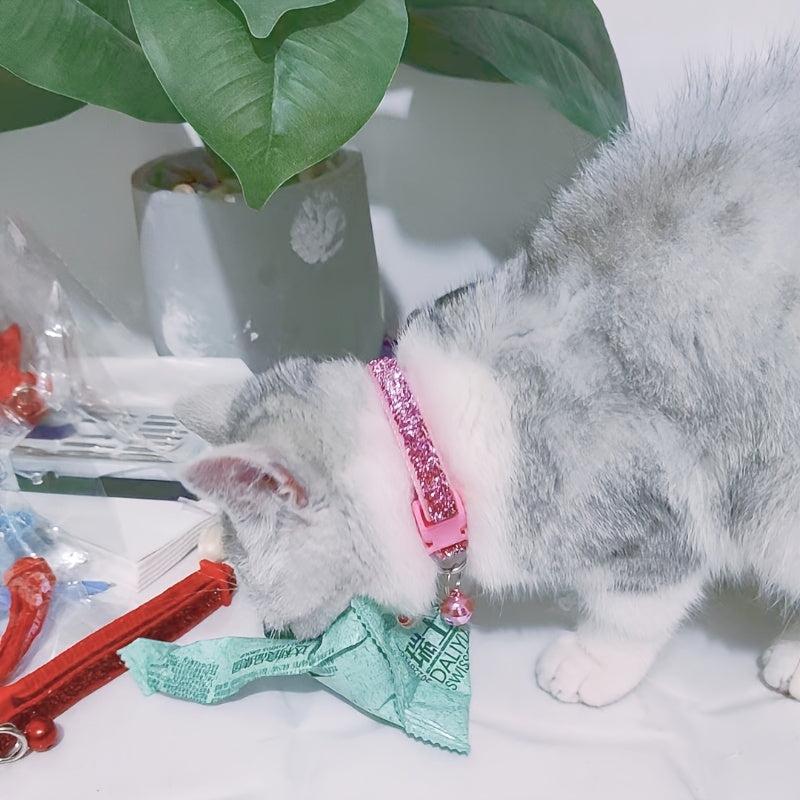 Sparkling Collar with Bell for Small Pets - Glamour and Safety