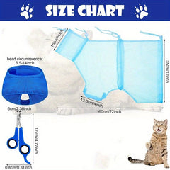 3pcs Adjustable Cat Bathing Bag Set for Pet Grooming