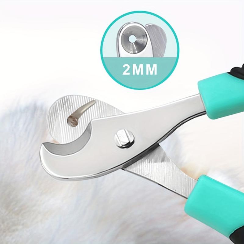 Stainless Steel Cat Nail Clippers with 2mm Hole for Precise Trimming