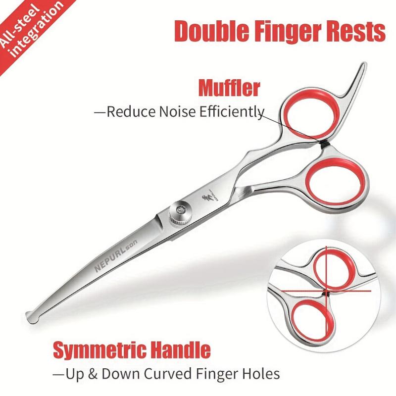 Curved Pet Grooming Scissors for Cats and Dogs - Sharp Stainless Steel Shears