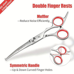 Curved Pet Grooming Scissors for Cats and Dogs - Sharp Stainless Steel Shears
