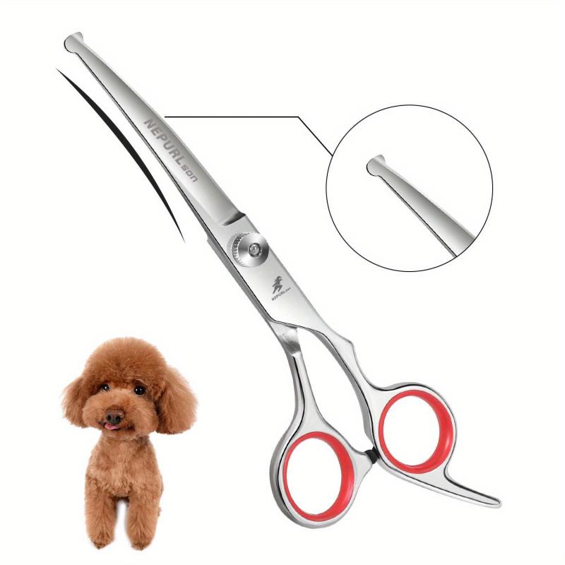 Curved Pet Grooming Scissors for Cats and Dogs - Sharp Stainless Steel Shears