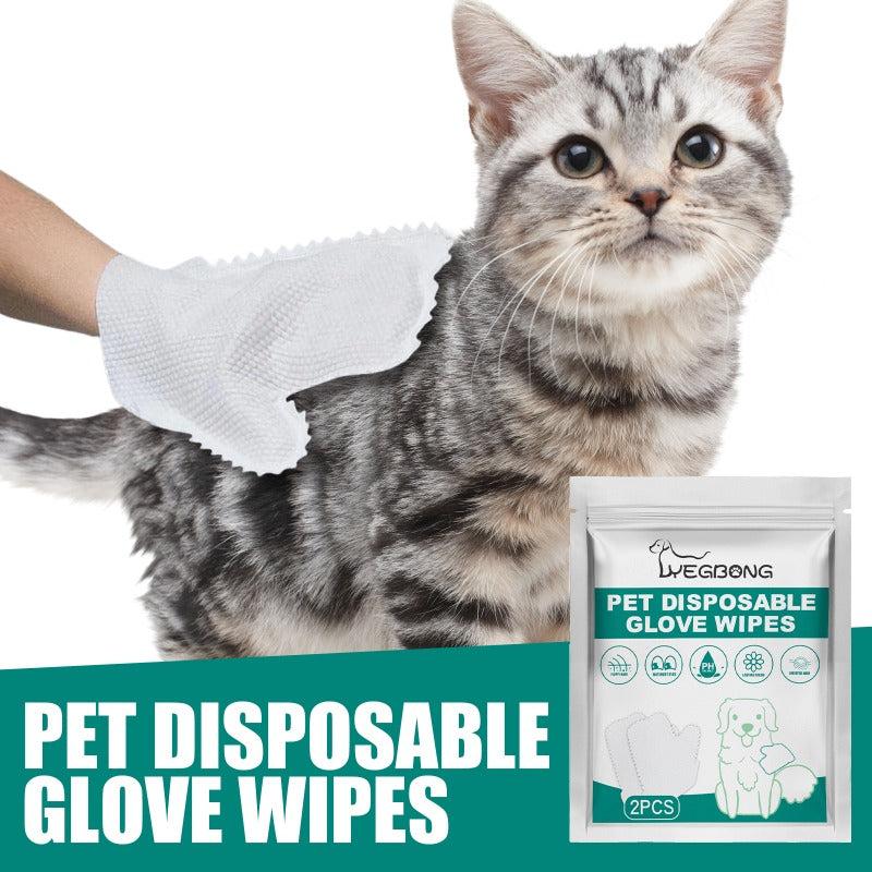 4Pcs Disposable Pet Stain Remover Gloves - Non Woven, No Wash, Soft Eye Wipes