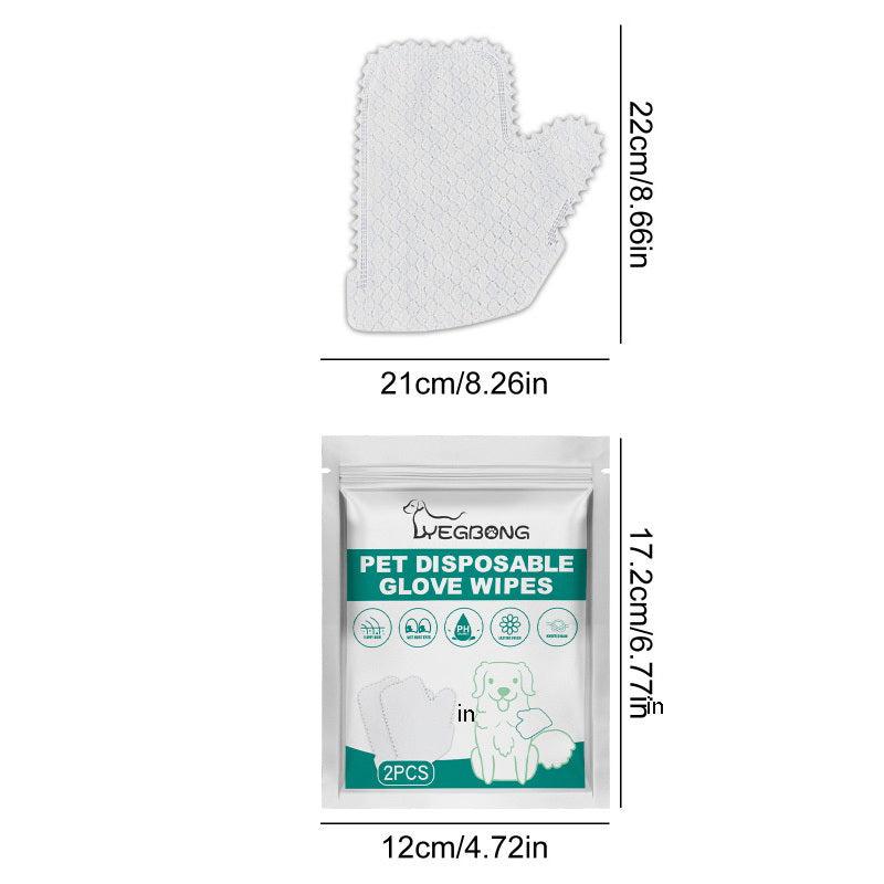 4Pcs Disposable Pet Stain Remover Gloves - Non Woven, No Wash, Soft Eye Wipes