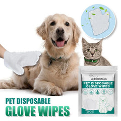 4Pcs Disposable Pet Stain Remover Gloves - Non Woven, No Wash, Soft Eye Wipes