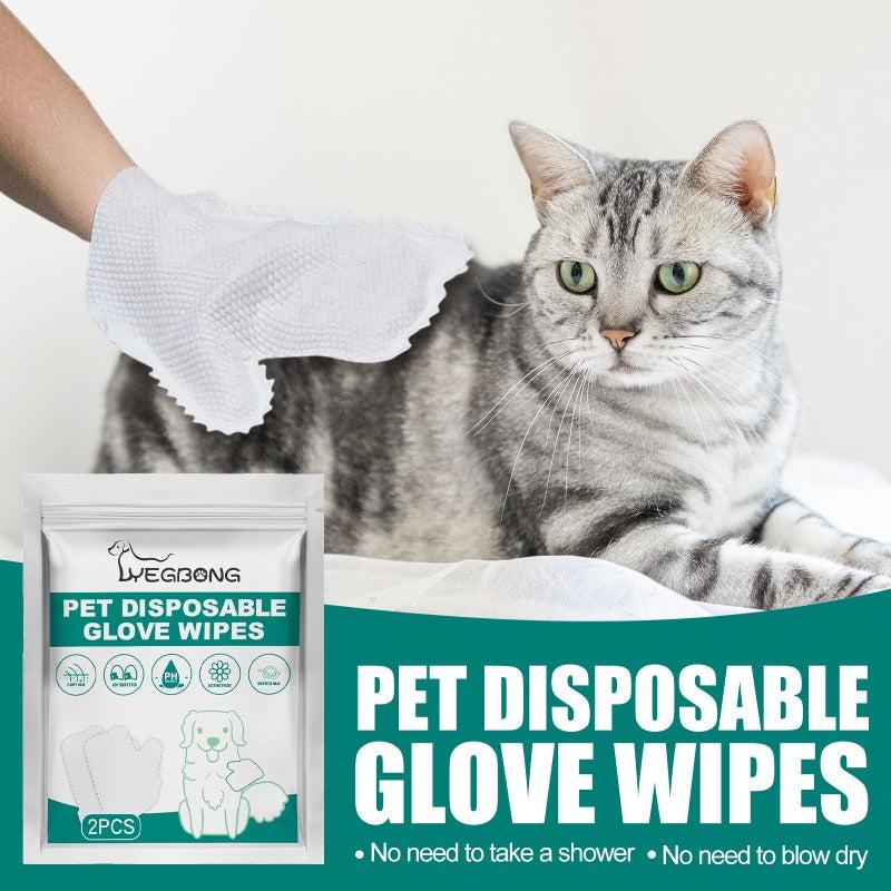 4Pcs Disposable Pet Stain Remover Gloves - Non Woven, No Wash, Soft Eye Wipes